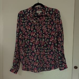 NWOT & Other Stories Paris Atelier Multi Floral Dot Silk Shirt Size 6